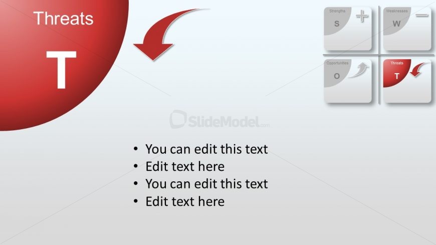 Flat Material PowerPoint Diagram Threats