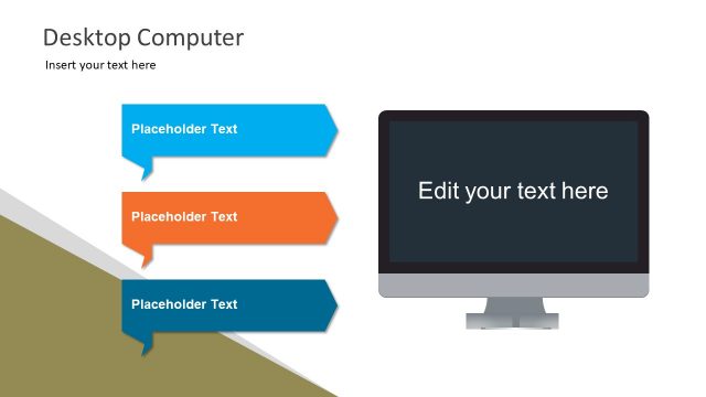 Desktop Computer with Placeholders PPT