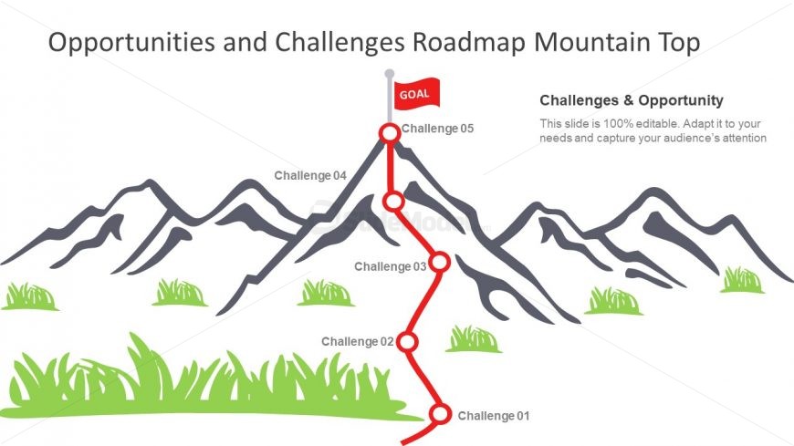 Mountain Roadmap PowerPoint Design - SlideModel