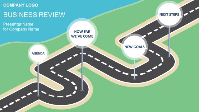 Navigational Business PowerPoint Timeline