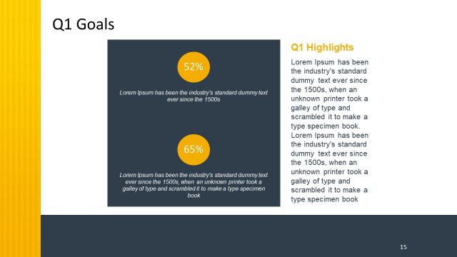 Business PowerPoint Yellow and Blue Background