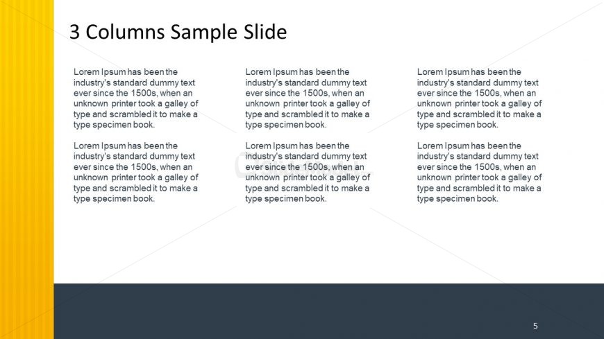 Slide of Text Placeholders in Presentation