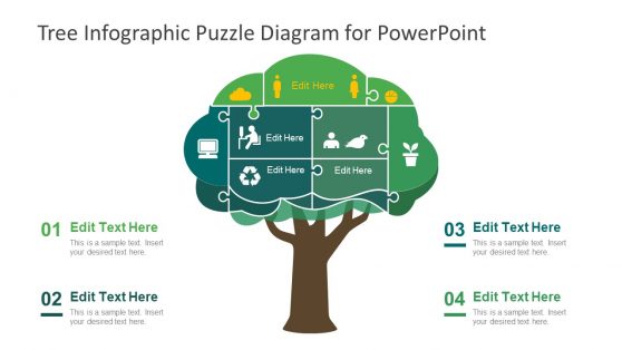 PowerPoint Puzzle Diagram of Tree