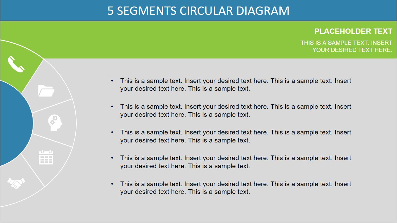 5 Stages Semi Circle Powerpoint Diagram Slidemodel 5883