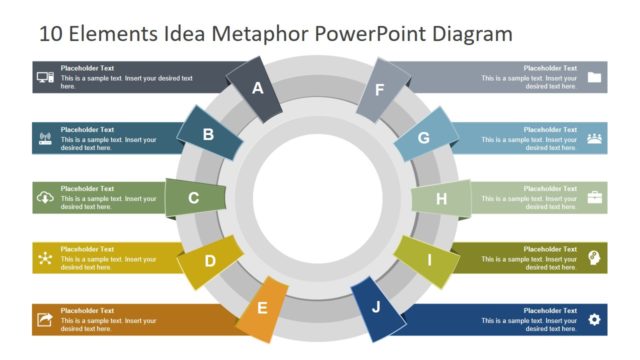 10 Elements Idea Metaphor PowerPoint Diagram