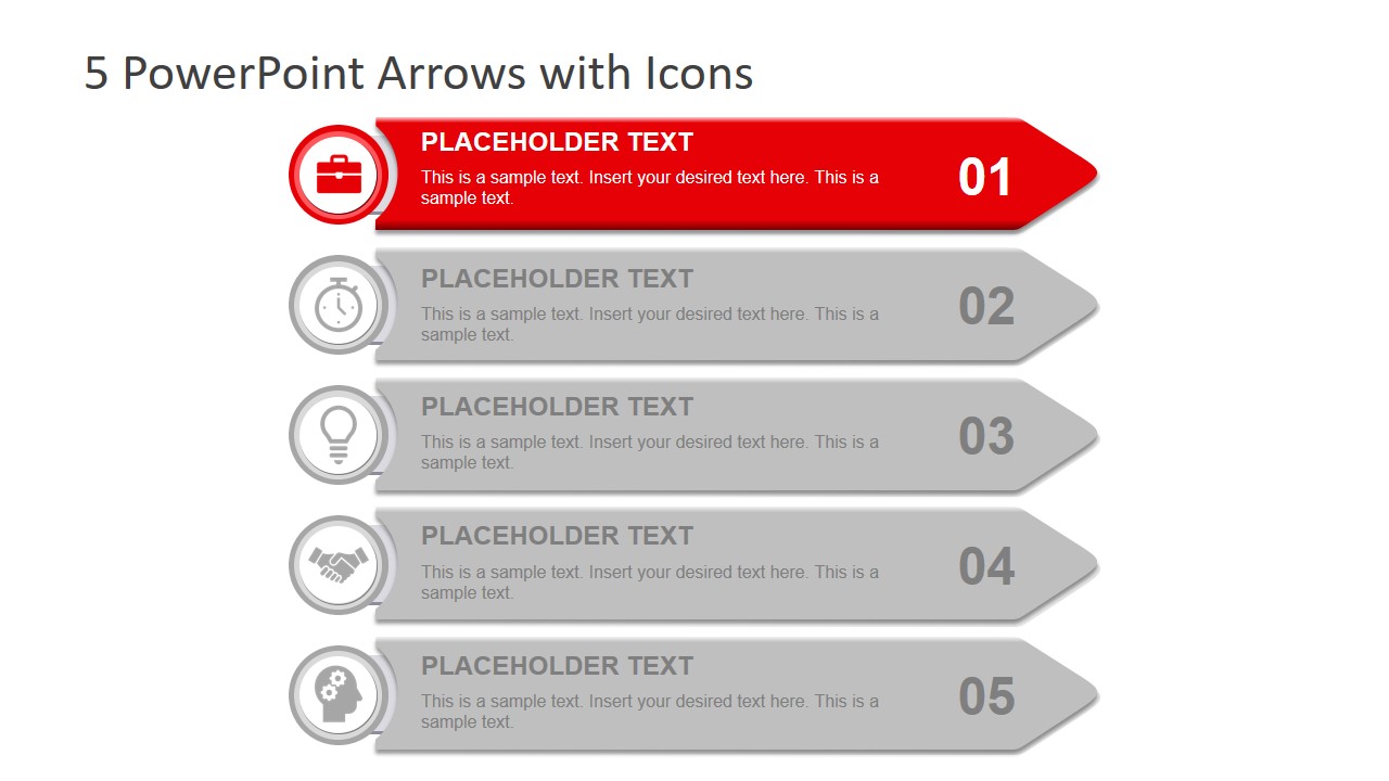 5 PowerPoint Arrows with Icons - SlideModel