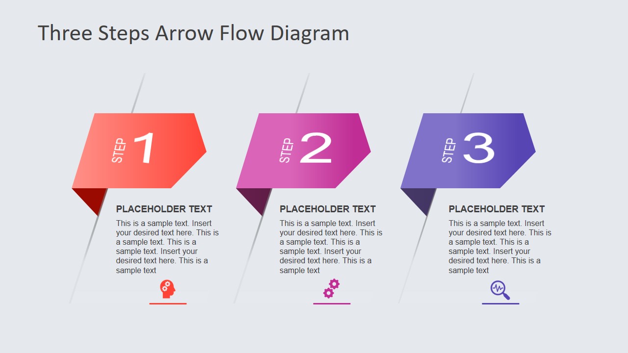  3  Steps  Process  Flow PowerPoint  SlideModel