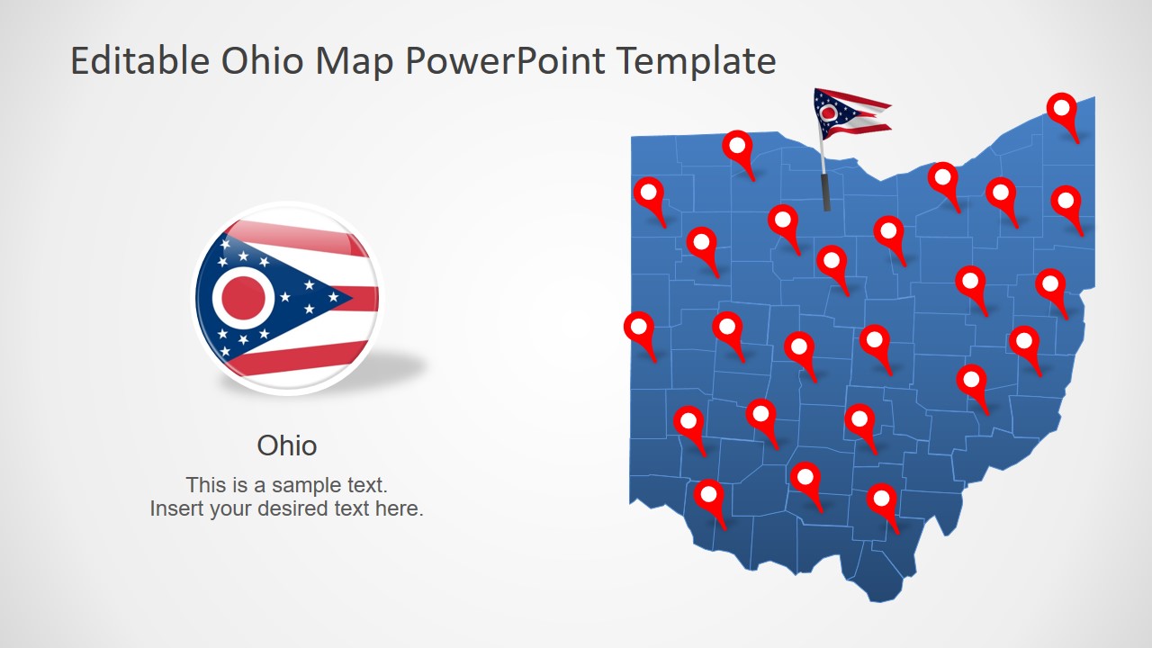 Ohio State PowerPoint Map SlideModel