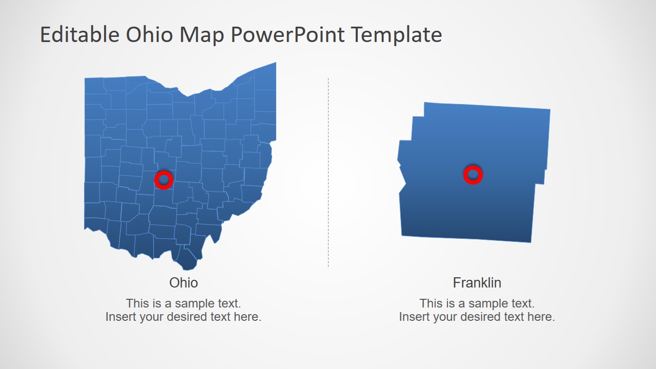 Ohio State PowerPoint Map SlideModel