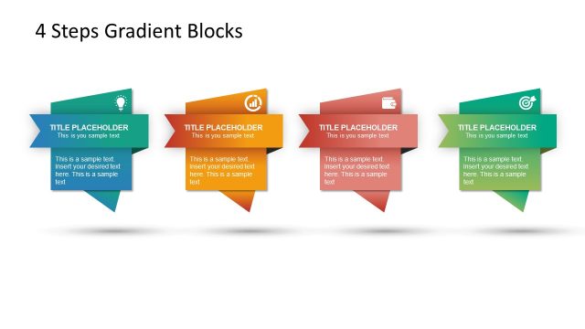 4 Steps Gradient Blocks PowerPoint Template