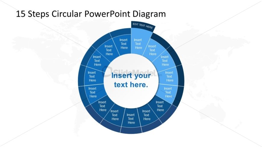 Step 1 in Circular Diagram for PowerPoint with 15 Steps