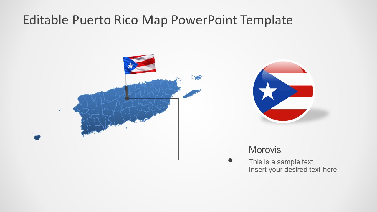 Map and Flag of Puerto Rico 