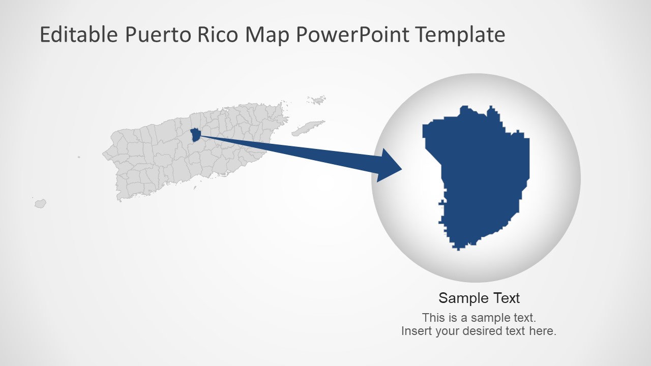 Zoom Map of Puerto Rico Template - SlideModel