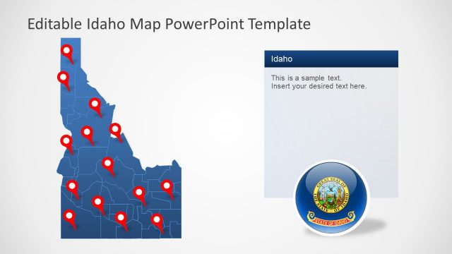 Flat Map Template of Idaho