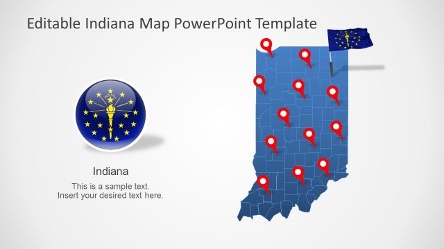 Indiana US State With Counties PowerPoint Map