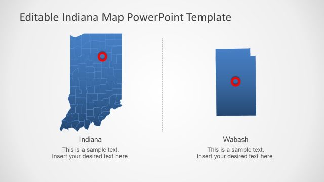 US State PowerPoint Map Indiana