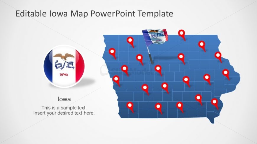 Map of Iowa with Counties