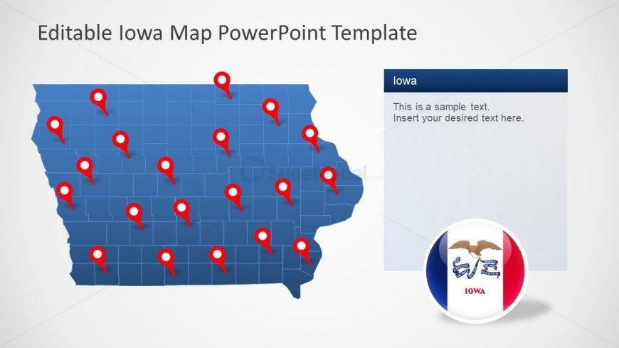 PPT Iowa Map Template Design