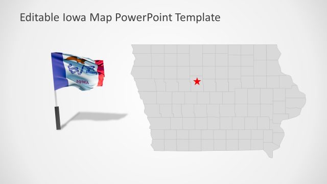 Location Flag Pole Iowa Map Template