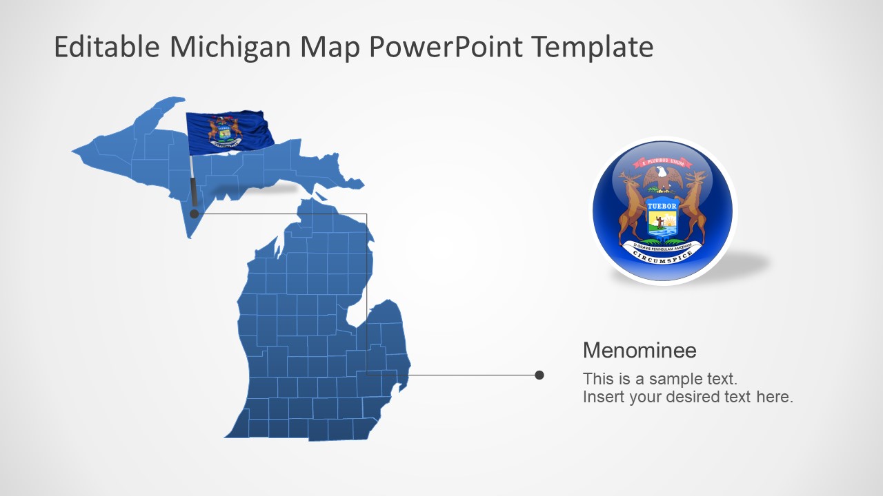 Michigan US State PowerPoint Map SlideModel