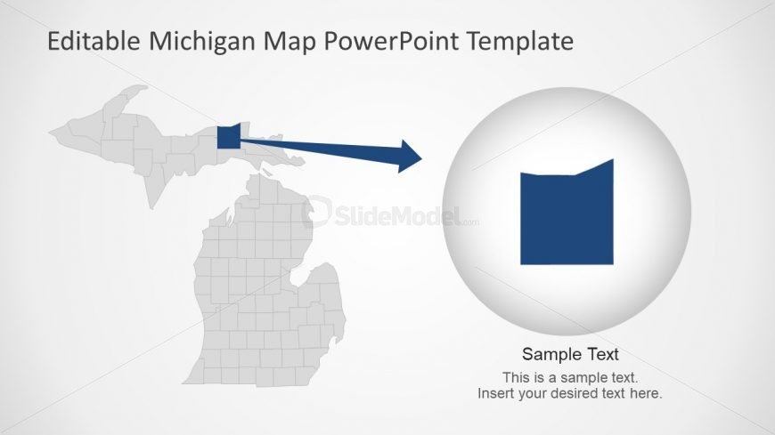 USA Map of Michigan PPT