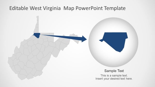Editable Outline Map of West Virginia Slides
