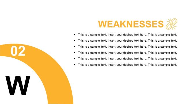 SWOT Weaknesses PowerPoint Diagram