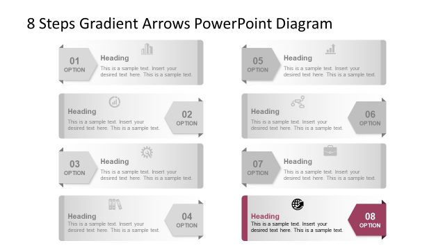 Step 8 Arrow PowerPoint Shapes