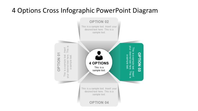 Editable Diagram of 4 Options Cross Template