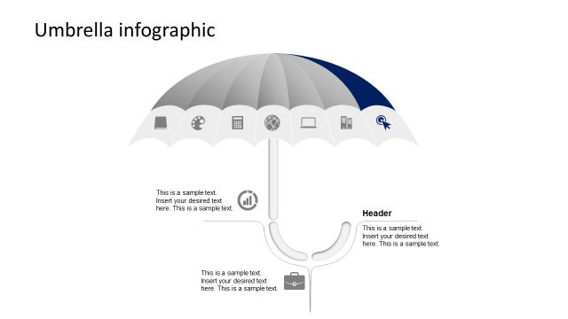 PowerPoint 7 Steps Diagram of Umbrella