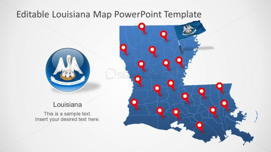 Editable Map of Louisiana