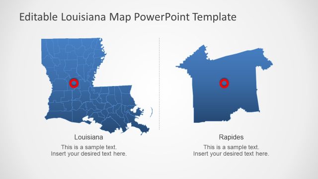 Louisiana Parish Editable Map PowerPoint