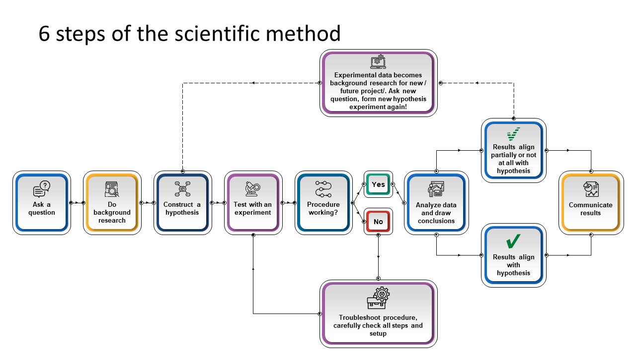 Scientific Method 6 Steps Flow Chart Ppt Slidemodel