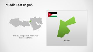 Silhouette Map of Jordan Middle East