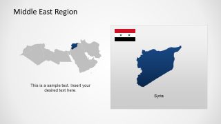 Silhouette Map of Syria Middle East