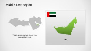 Silhouette Map of UAE Middle East