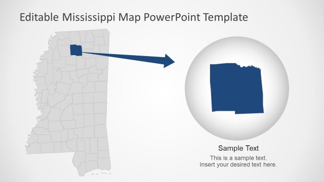 Zoom Mississippi Map for County PowerPoint