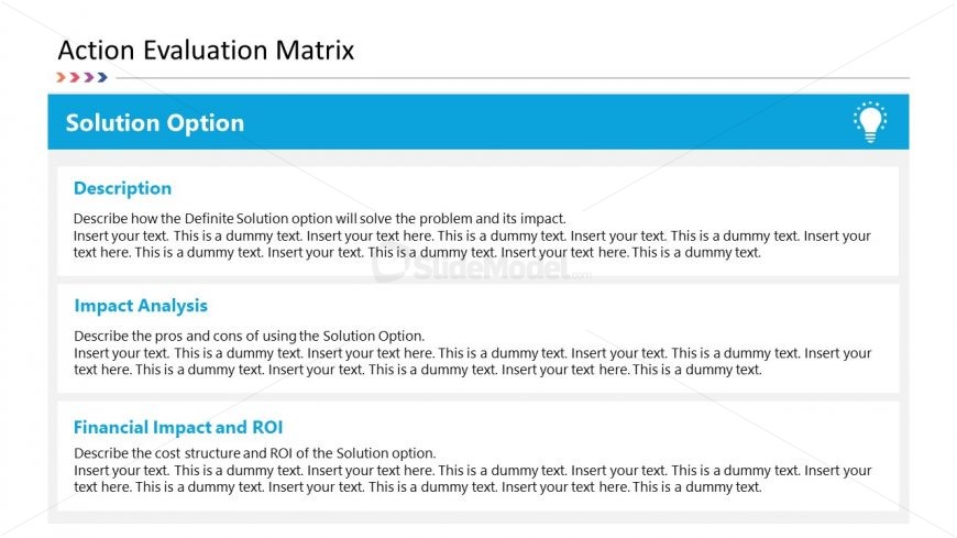 Solution Option PowerPoint Action Evaluation