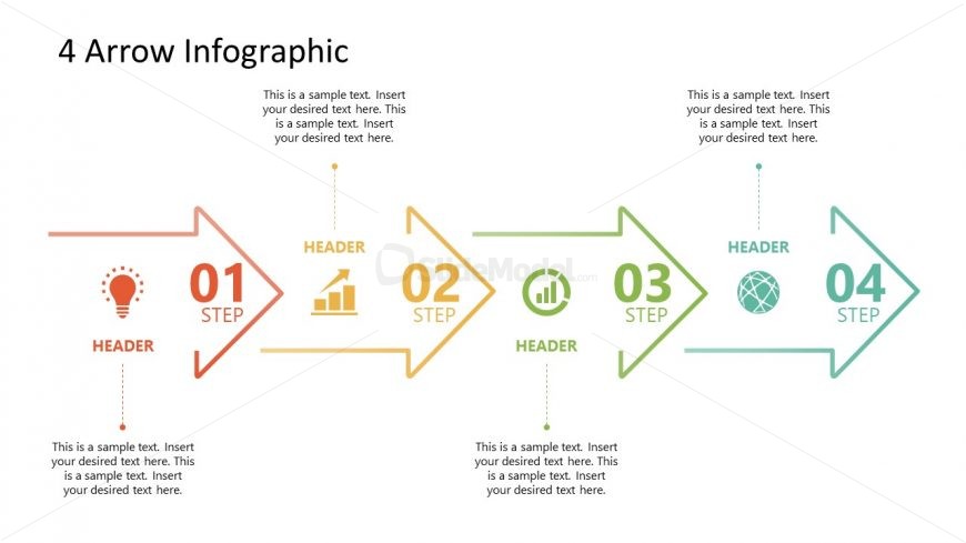 4 Arrows Milestone PowerPoint Timeline