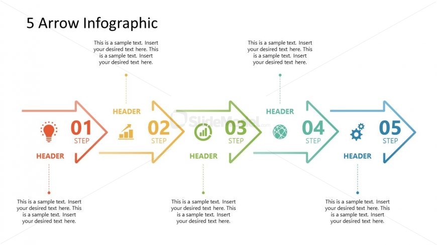 5 Arrows Milestone PowerPoint Timeline