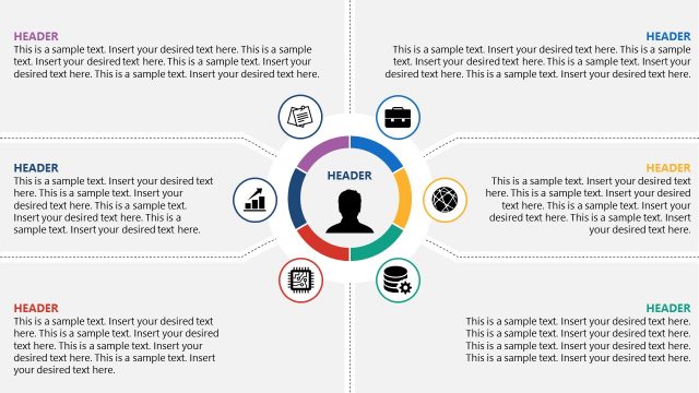 6 Steps Segmented Canvas PowerPoint