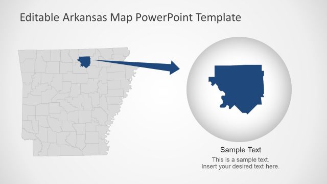 County of Arkansas in PowerPoint Map