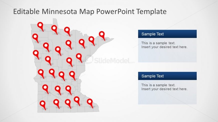 Presentation of Gray US State Minnesota Map 