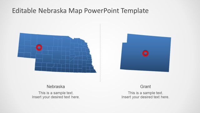 Zoom Map of Nebraska in PowerPoint