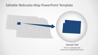 US State Map Zoom Version Nebraska 