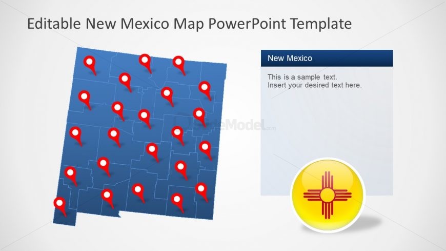 Blue Navigational Map of New Mexico