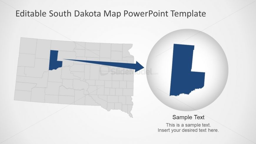 Editable Map Template of South Dakota 