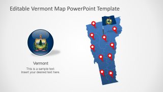 Editable Map of Vermont in PowerPoint 