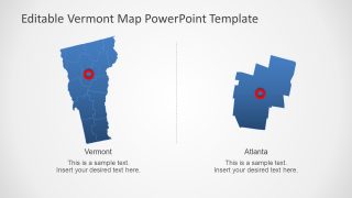 Blue Map of Vermont State and County 