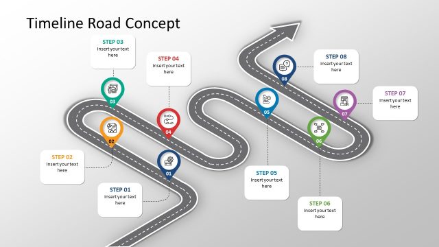 Isometric Zig Zag Timeline Template
